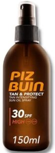 Das beste Sonnenöl 32 Test Sonnenöl: Piz Buin Tan & Protect Sun Oil Spray 30 SPF