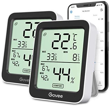 Schlafen bei Hitze: Tipps für eine erholsame Nacht 13 Test Schlafen bei Hitze: Tipps für eine erholsame Nacht: Goovee Smart Thermo-Hygrometer