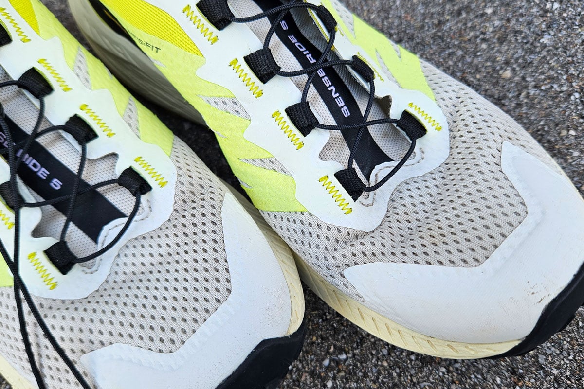 Die besten Trailrunning-Schuhe für Damen 265 Trailrunning-Schuhe Test: Salomon Sense Ride5 Trailrunningschuhe Damen Test So24 Obermaterial