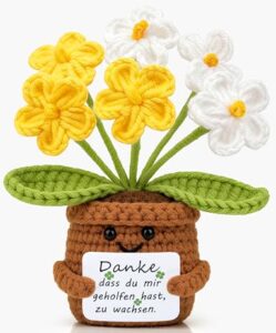 Test Geschenke für Erzieher: Mwmoeen Mwmoeen Pocket Hug Positive Blume Geschenk, Vergissmeinnicht Gelb Blumen Positive Sonnenblume, Strickwolle Positive Kartoffel, Abschiedsgeschenk für Erzieherin Lehrer Kollegen und Freunde