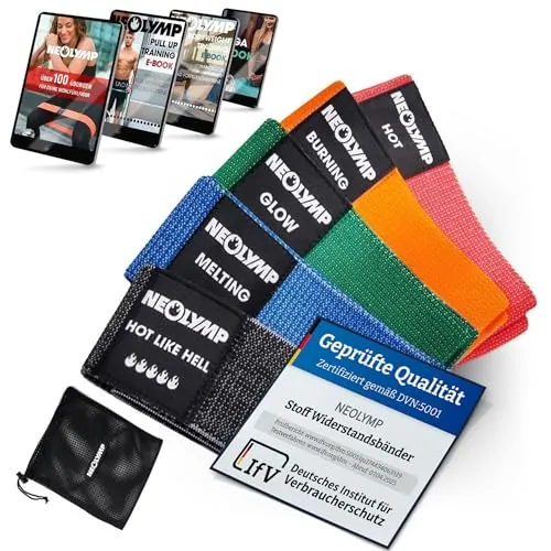 Test Geschenke f&uuml;r Sportler: Neolymp Fitnessb&auml;nder kurz aus Stoff