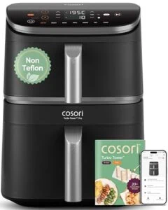 Die beste Heißluftfritteuse mit Doppelkammer 24 Test Heißluftfritteuse mit Doppelkammer: Cosori Turbo Tower Pro Smart