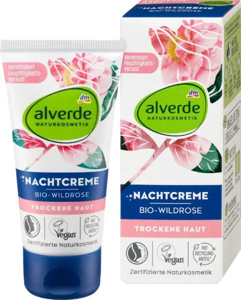 Nachtcreme Test: Alverde Nachtcreme Bio Wildrose