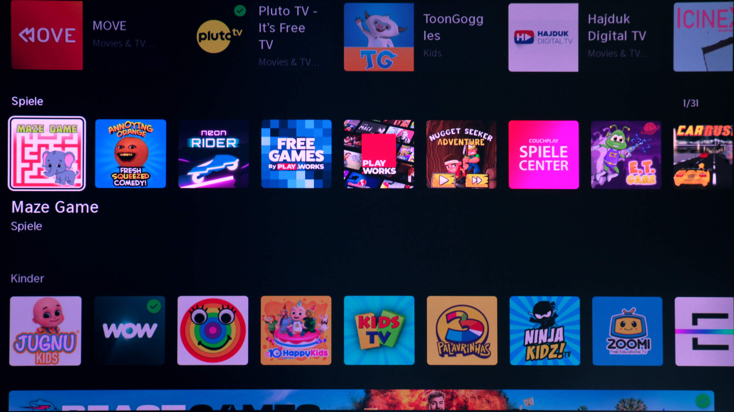 Der beste Ultrakurzdistanz-Beamer 95 Ultrakurzdistanz-Beamer Test: Vidaa Screen Apps