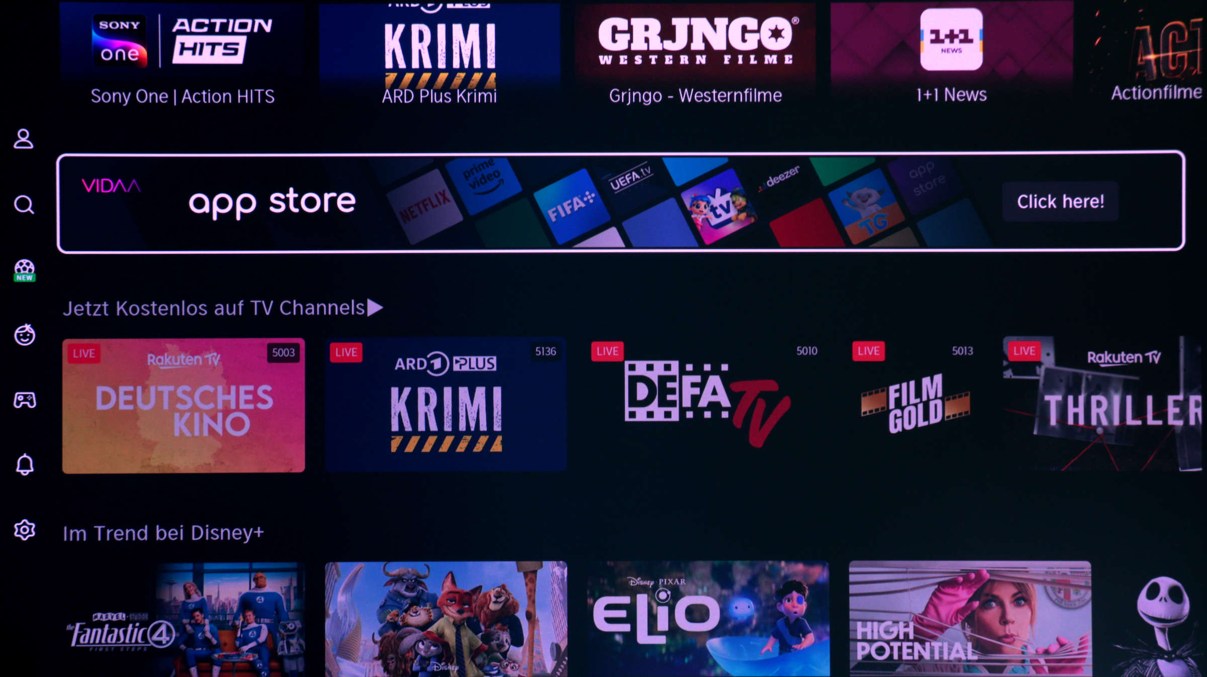 Der beste Ultrakurzdistanz-Beamer 96 Ultrakurzdistanz-Beamer Test: Vidaa Screen Appstore1