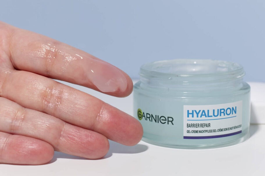 Nachtcreme Test: Garnier Hyaluron Barrier Repair Gelcreme Nachtpflege