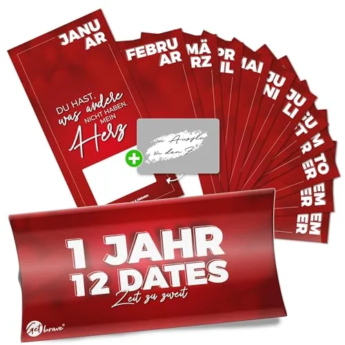 Die besten Valentinstagsgeschenke für Männer 9 Test Valentinstagsgeschenke für Männer: Getbrave 1 Jahr, 12 Dates