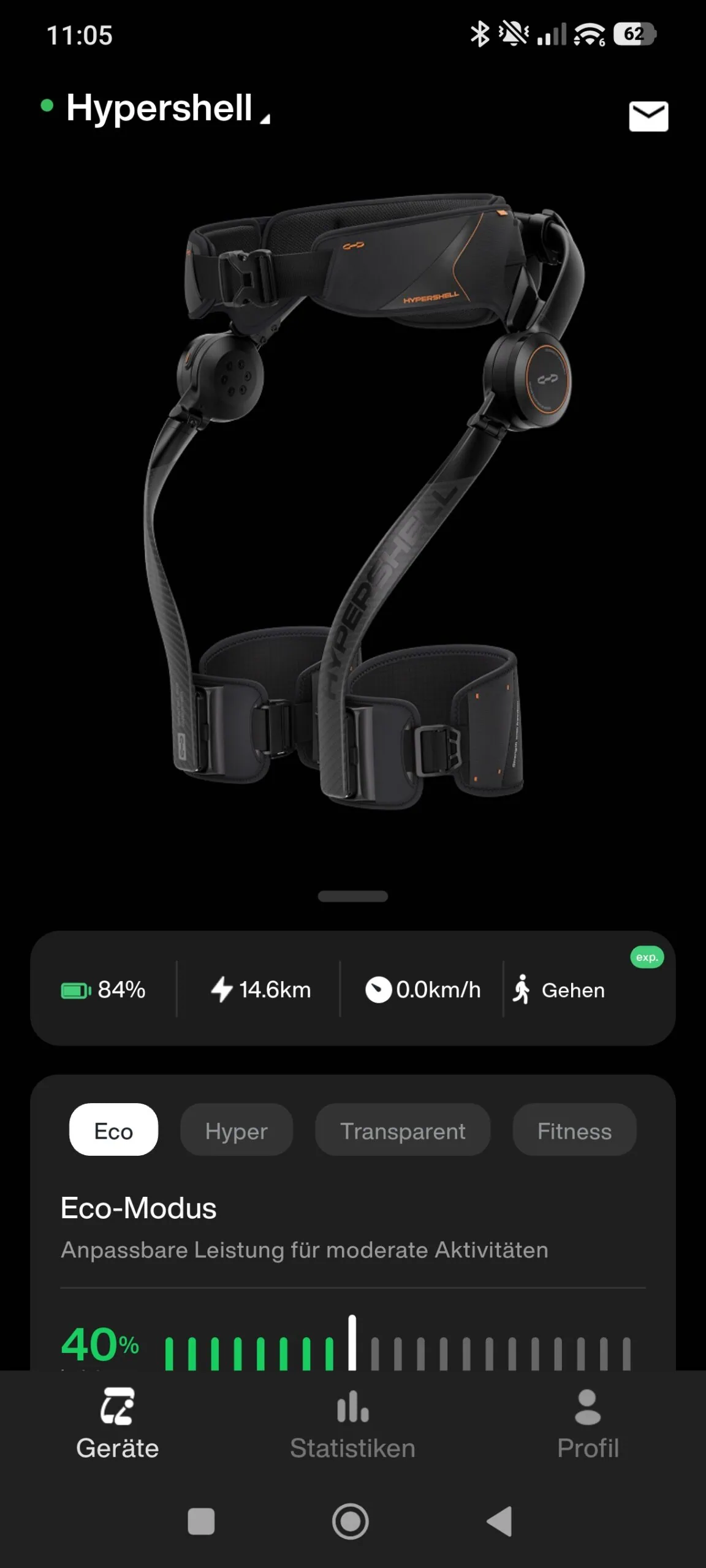 Mit dem Exoskelett zu neuen Höhen? Das Hypershell X Ultra im Test 11 Mit dem Exoskelett zu neuen Höhen? Hypershell X Ultra im Check Test: Screenshot 02 17 11 05 18 673 Com.hypershell.hypershell