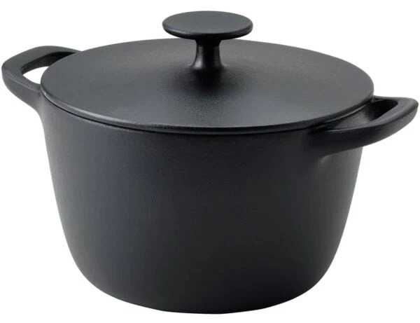 Der beste Gusseisentopf 107 Gusseisentopf Test: Vardagen Topf Mit Deckel Emailliertes Gusseisen Mattiert Schwarz Pe902741 S5