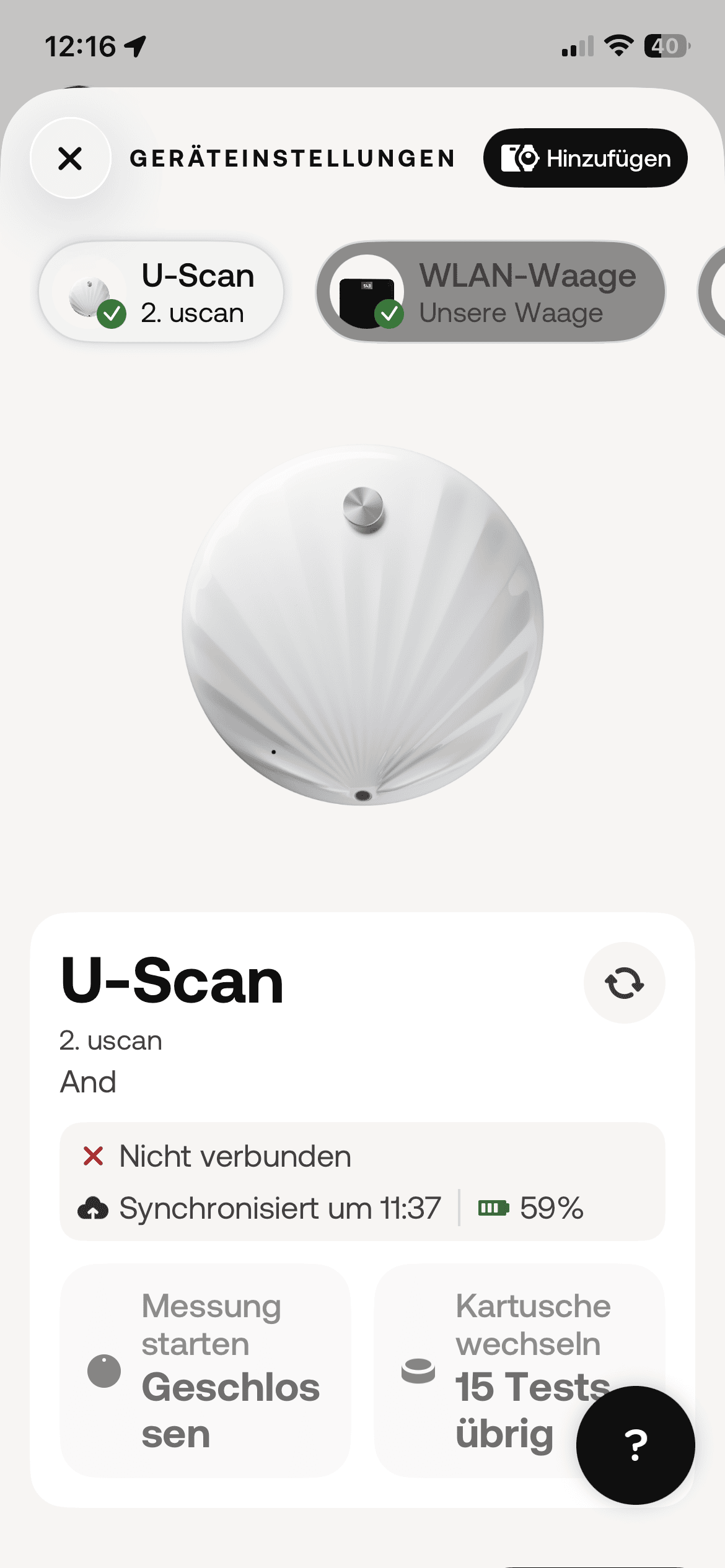 Healthcare mit Harn: Withings U-Scan im Check 13 Quickcheck: Withings U-Scan Test: Ucan Screenshot