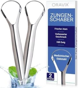 Zunge raus für frischen Atem: Zungenreiniger im Test 48 Test Quickcheck: Zungenreiniger: Oravix Zungenschaber Edelstahl