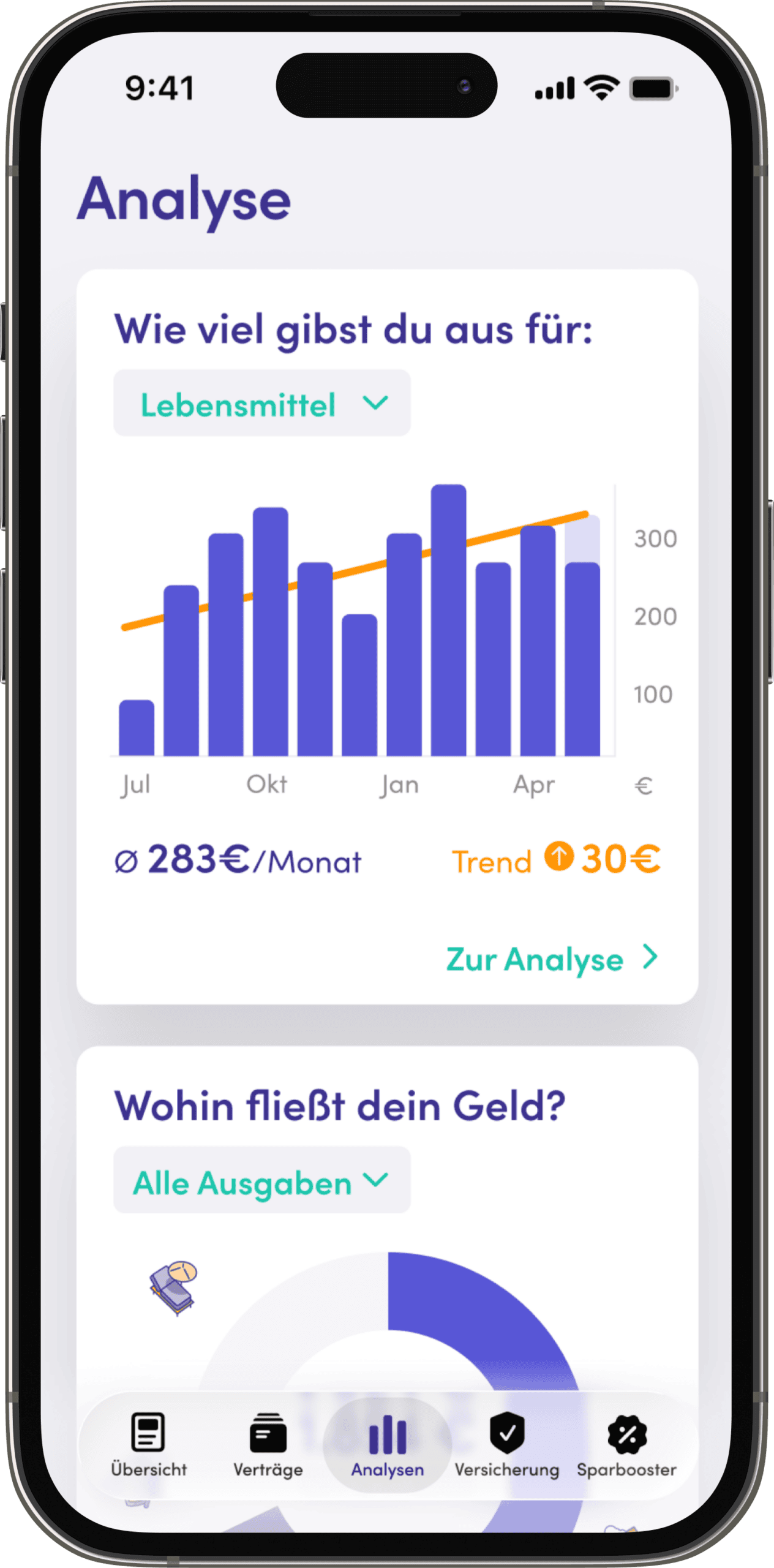 Finanzen organisieren: So schaffen Sie Ordnung in Konten, Verträgen und Ausgaben 9 Screenshot der App Finanzguru