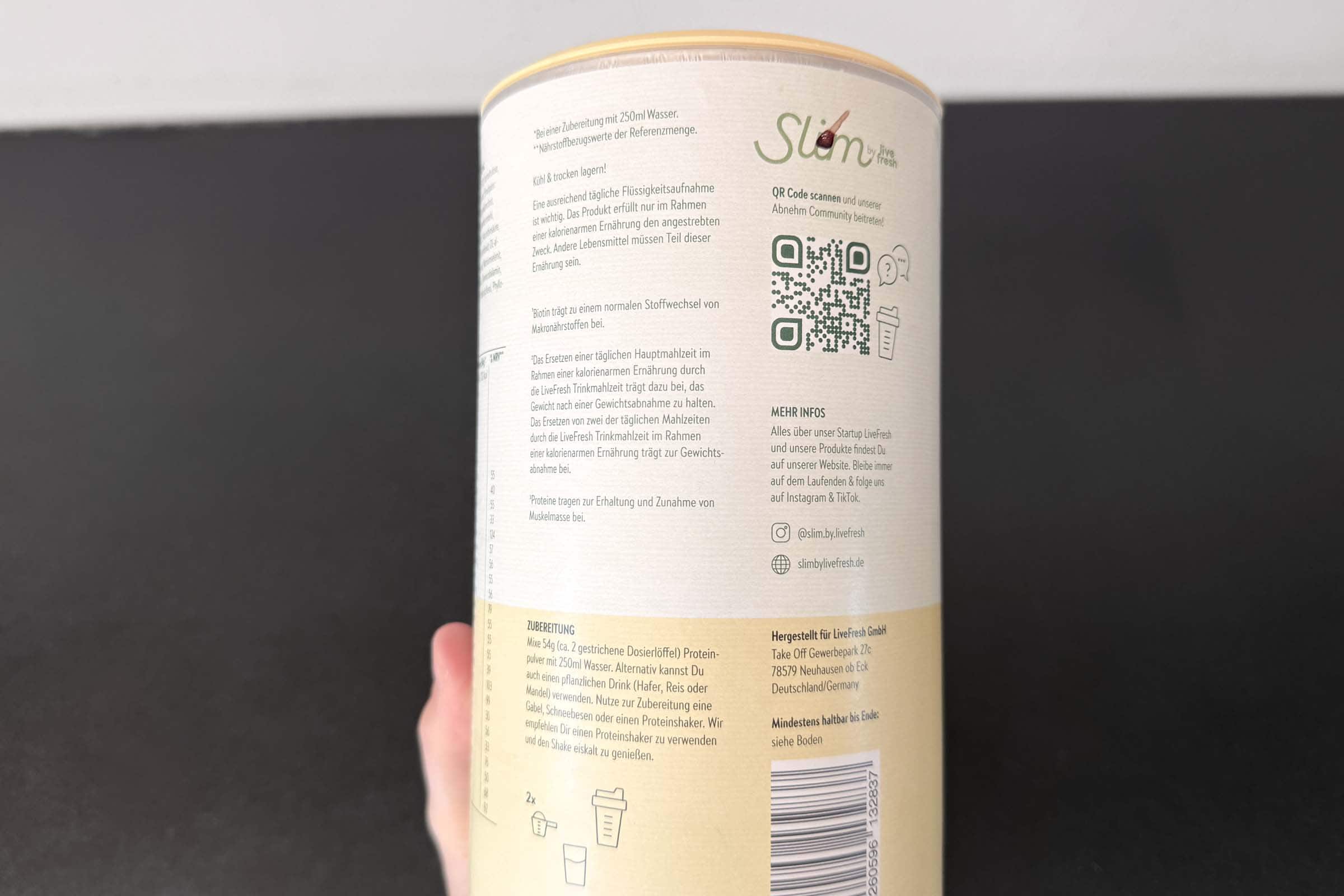 Einfach Kalorien z&auml;hlen: Live Fresh Slim Shake im Test Test: Shake Vanille